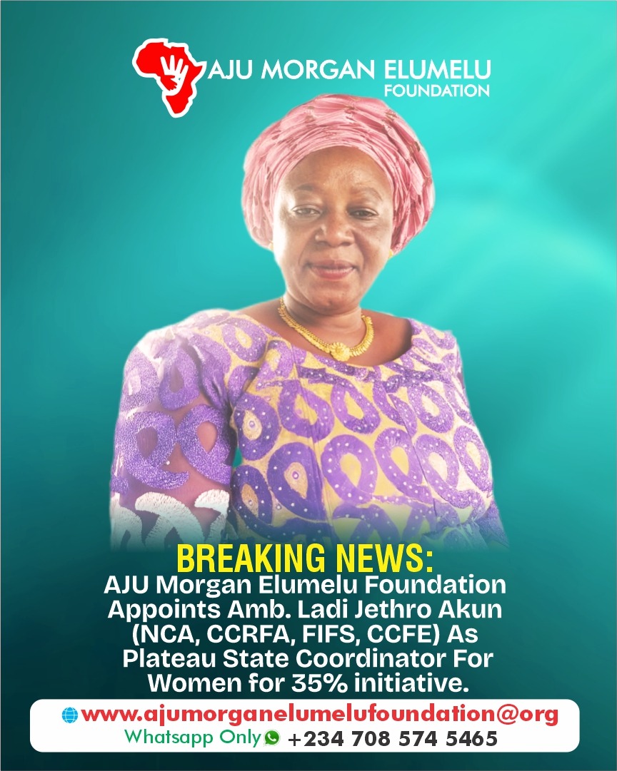 Amb. Ladi Jethro Akun Appointed Women for 35% Plateau State Coordinator