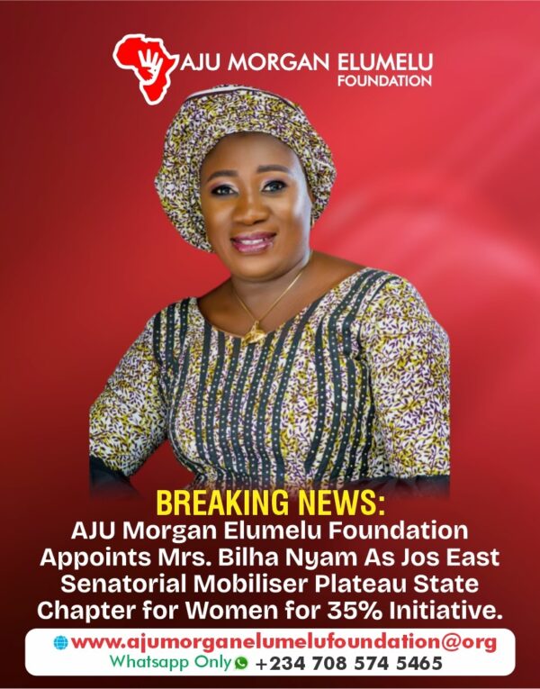 Mrs. Bilhah Nyam Appointed Jos East Senatorial Mobilizer | Women for 35% Initiative