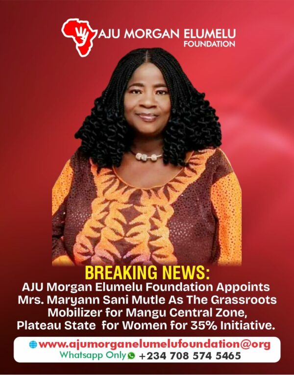 Mrs. Maryann Sani Mutle Appointed Grassroots Mobilizer for Mangu Central – Women for 35% Initiative