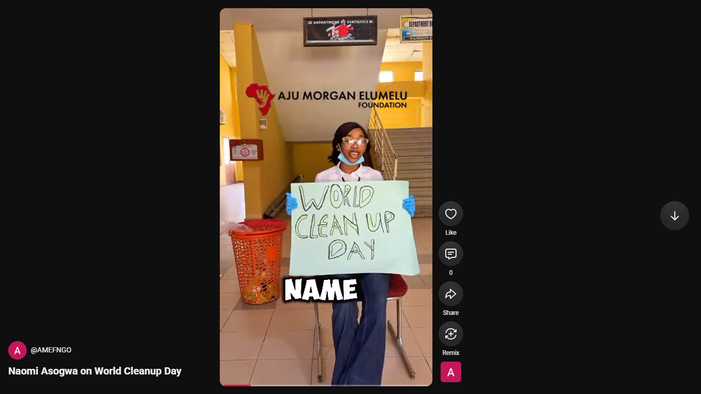Naomi Asogwa on World Cleanup Day